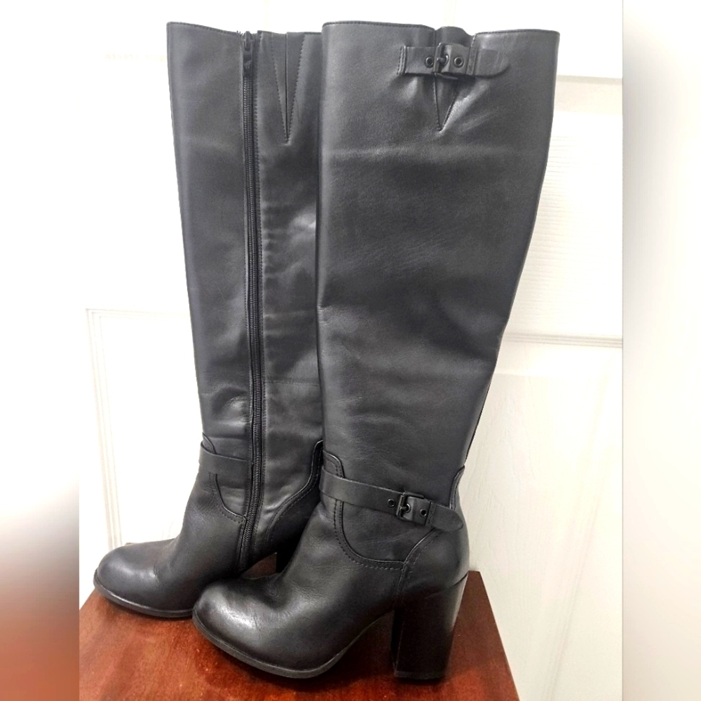 Marc Fisher Black Heeled Boots - Picture 2 of 10